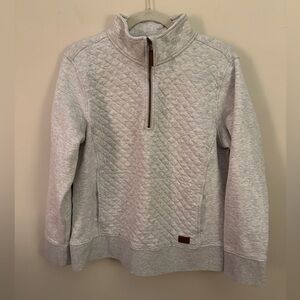 LL Bean light Heather gray quilted half quarter zip sweatshirt XLP petite